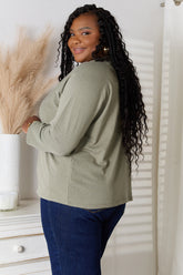 Culture Code Full Size V-Neck Long Sleeve T-Shirt OutfitFlow